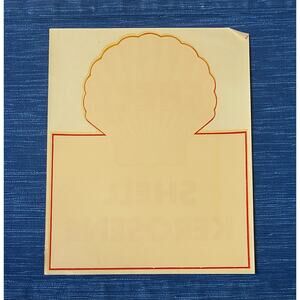 Vintage 1951 NOS Shell Kerosene Oil Service Station Gas Pump Decal 11" x 9" 73B